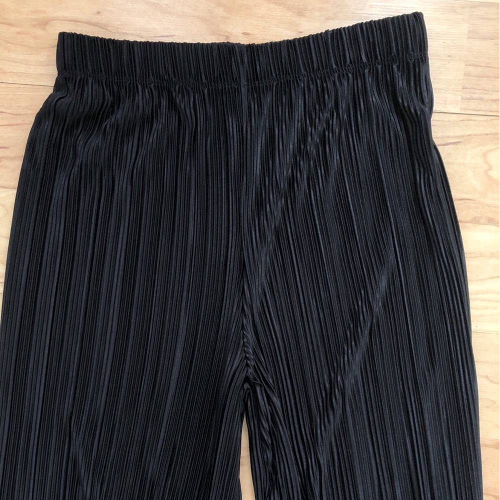 Black Wide-Leg Women's Pleated Boho-Style Pants S - Picture 7 of 7
